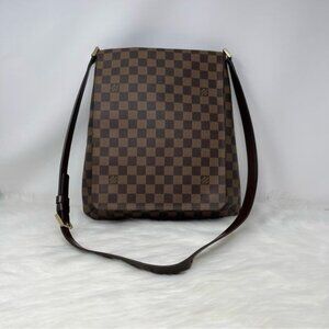 389 Pre Owned Authentic Louis Vuitton Damier Ebene Musette Salsa GM Bag SL0054